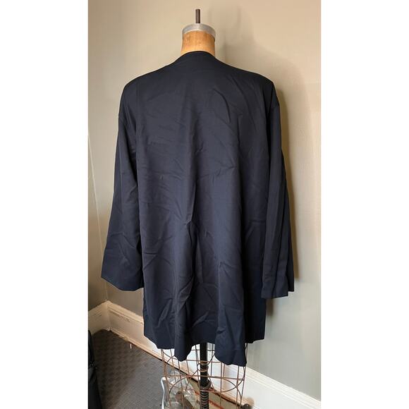 VTG Ungaro Solo Donna Italy Navy Blue Swing Jacket, 100% Wool, 42 USA 8 - Picture 2 of 8
